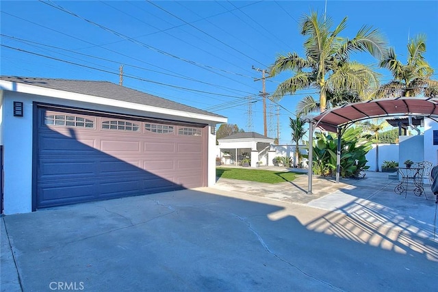 view of garage