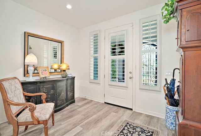 foyer entrance featuring light hardwood / wood-style floors