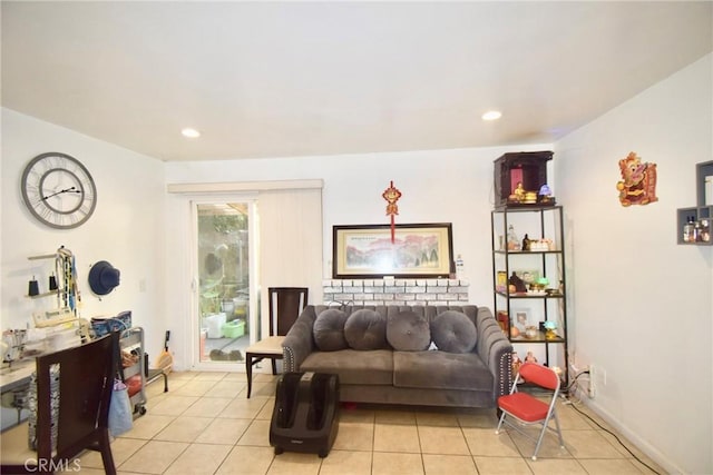 view of tiled living room