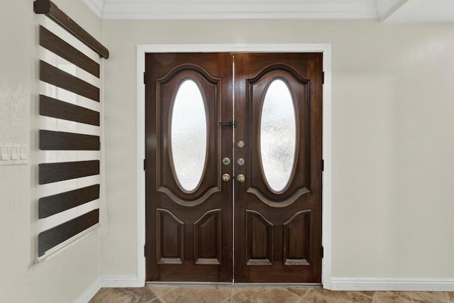 foyer with ornamental molding