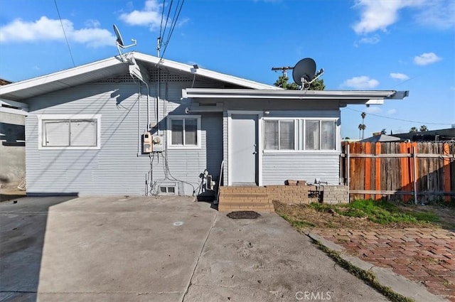 rear view of house with a patio area