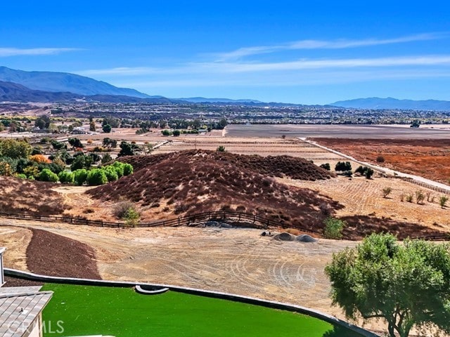 drone / aerial view with a mountain view