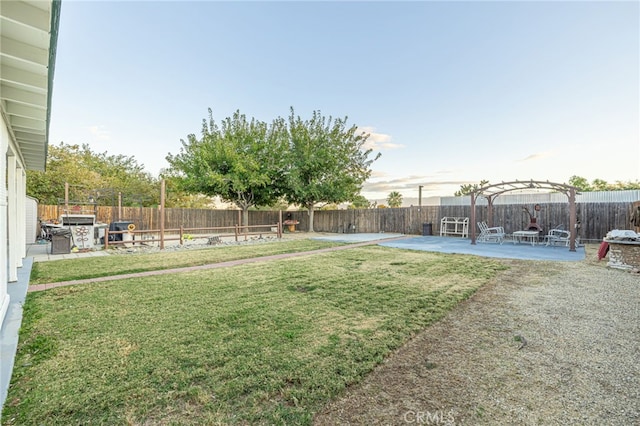 view of yard with a patio area