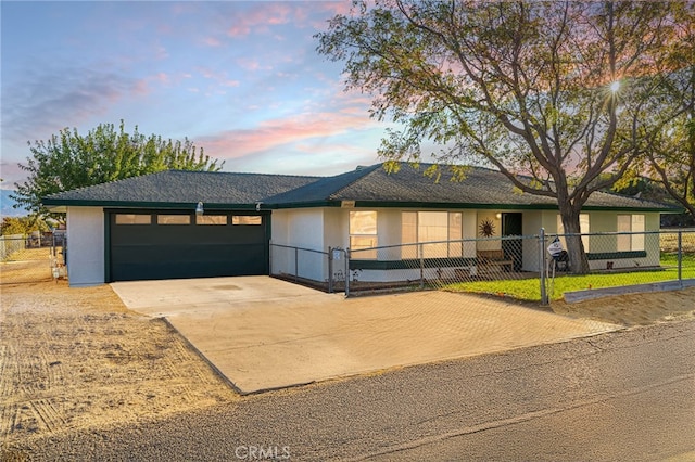 view of front facade with a garage