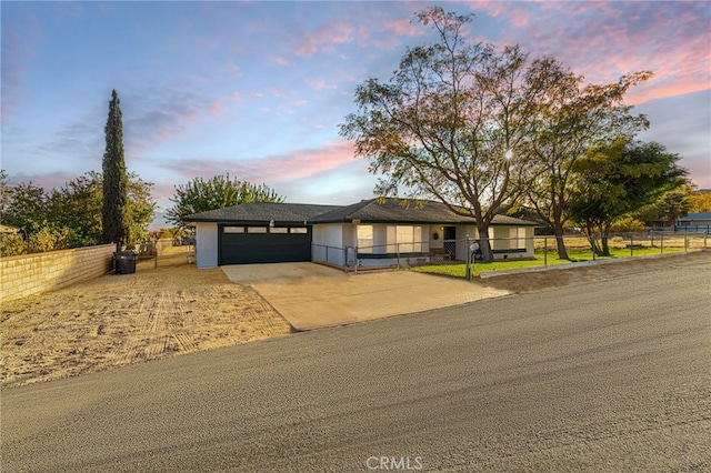 view of front of home featuring a garage