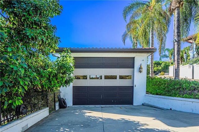 view of garage