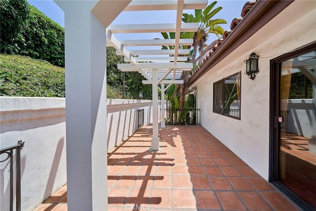 view of patio / terrace featuring a pergola