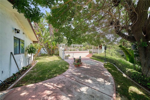 view of yard with a patio