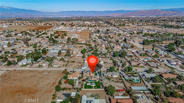 aerial view with a mountain view