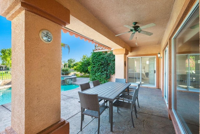 view of patio / terrace with ceiling fan