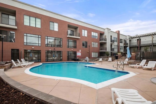 view of pool with a patio area