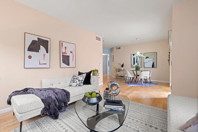 living room featuring hardwood / wood-style flooring