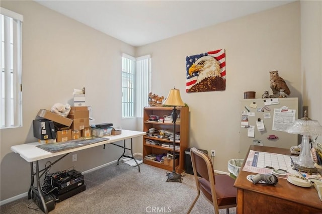 office area with carpet floors