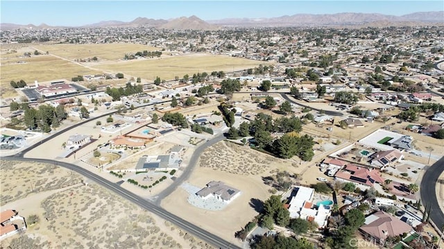 aerial view with a mountain view