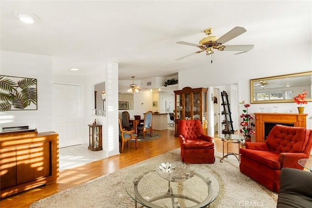 living room featuring light hardwood / wood-style flooring