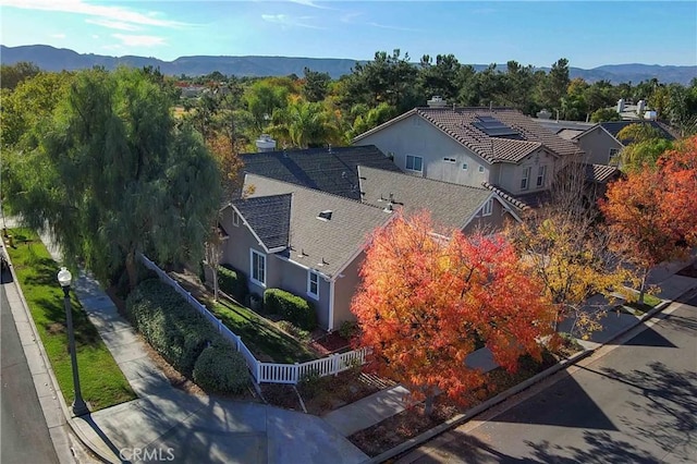 aerial view featuring a mountain view