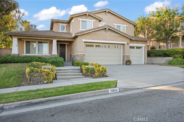 view of property featuring a garage