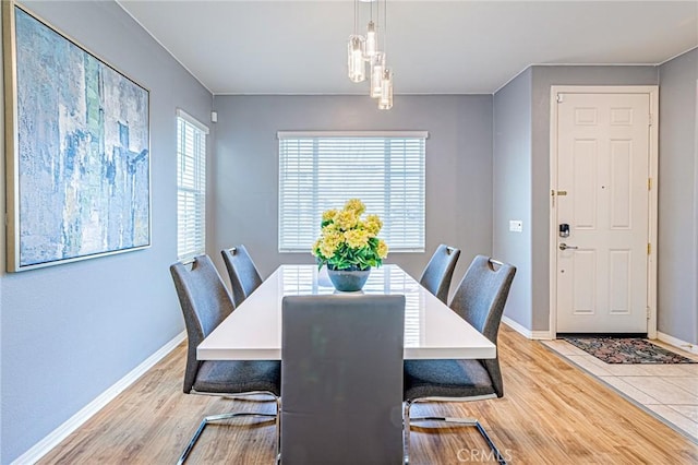 dining room featuring light wood-type flooring