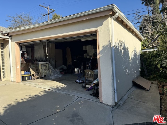 view of garage