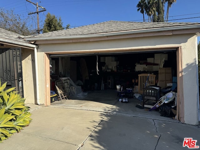 view of garage