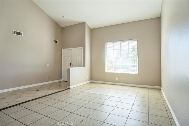 view of tiled spare room