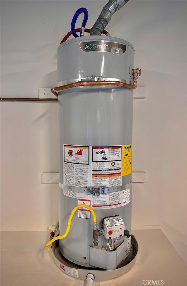 utilities featuring gas water heater