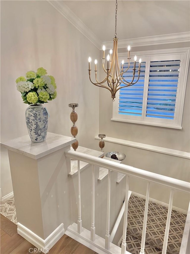 interior space with crown molding