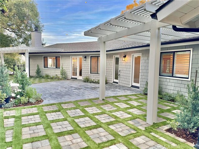 view of patio with a pergola