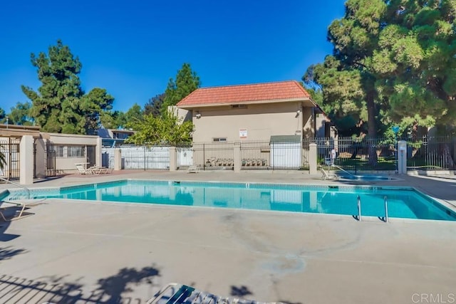 view of pool featuring a patio