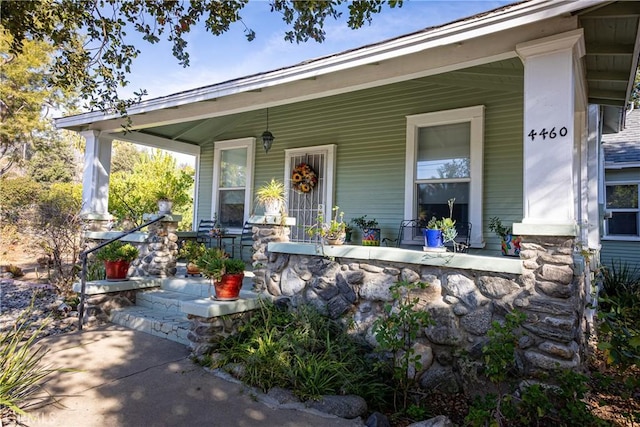 view of patio / terrace with a porch