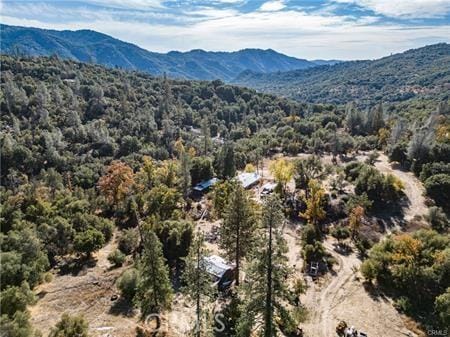 birds eye view of property featuring a mountain view