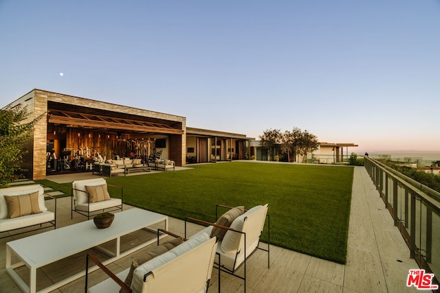 exterior space with an outdoor hangout area