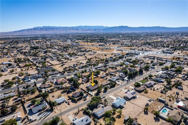 aerial view with a mountain view