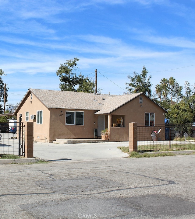 view of single story home