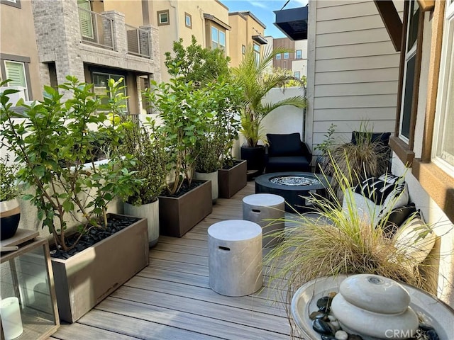 exterior space with an outdoor fire pit