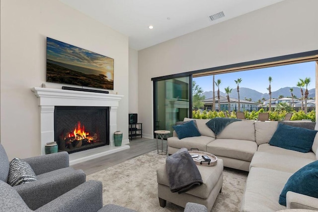 living room featuring light hardwood / wood-style floors