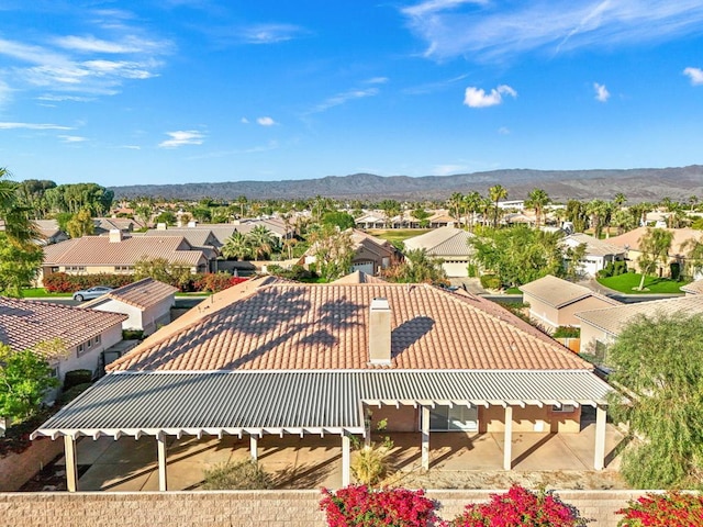 bird's eye view featuring a mountain view