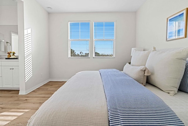 bedroom featuring light hardwood / wood-style flooring