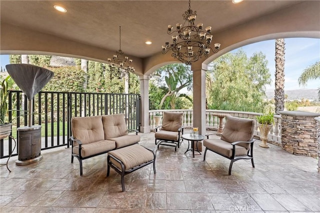 view of patio with outdoor lounge area