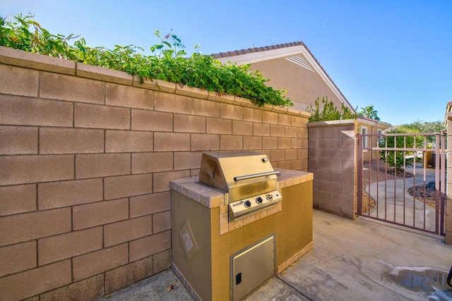 view of patio / terrace featuring a grill