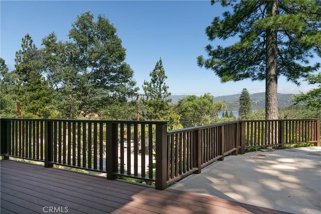 deck with a mountain view