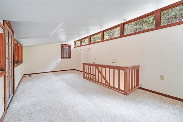 basement with light carpet