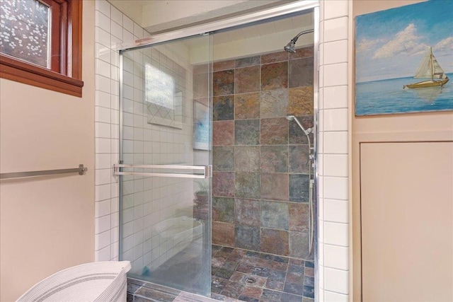 bathroom featuring walk in shower