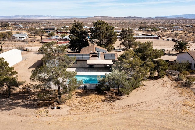 bird's eye view with a mountain view