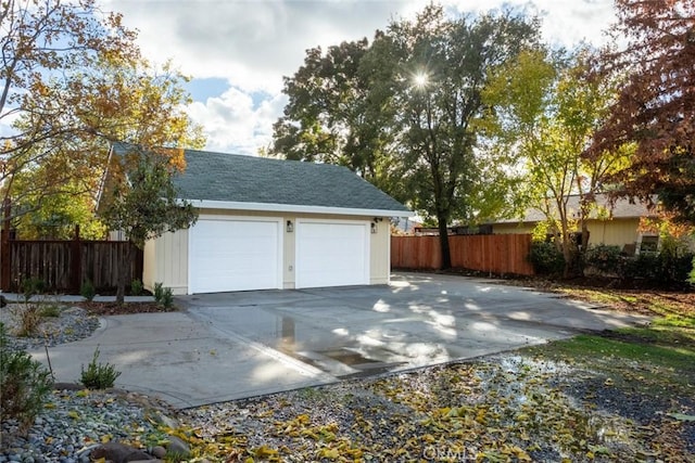 view of garage