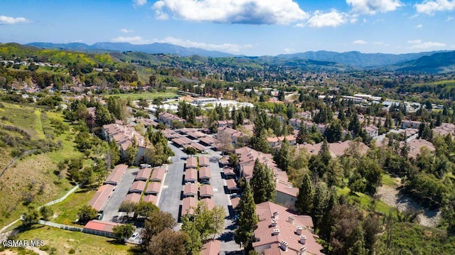 bird's eye view featuring a mountain view