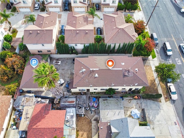 aerial view with a residential view