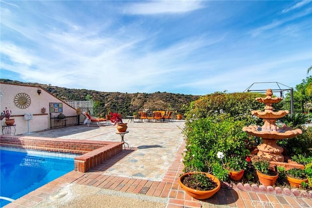 view of swimming pool with a patio