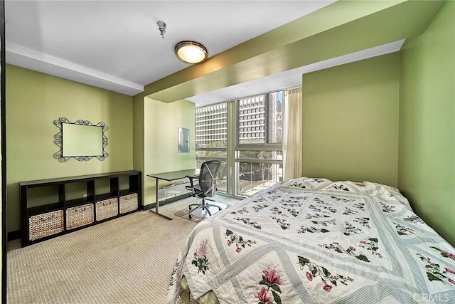 carpeted bedroom featuring electric panel