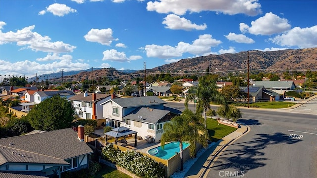 bird's eye view featuring a mountain view